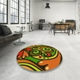 thumbnail image 4 of Ahgly Company Machine Washable Indoor Round Transitional Dark Golden Rod Brown Area Rugs, 8' Round, 4 of 7