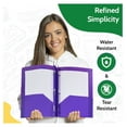 thumbnail image 4 of Heavy Duty Assorted Plastic Folders with Pockets 24 Pack. 2 Pocket Folder no Prongs. Tear-Resistant, Waterproof Letter Size 8.5x11. Heavy Duty Plastic Presentation Ready School and Office Supplies, 4 of 7