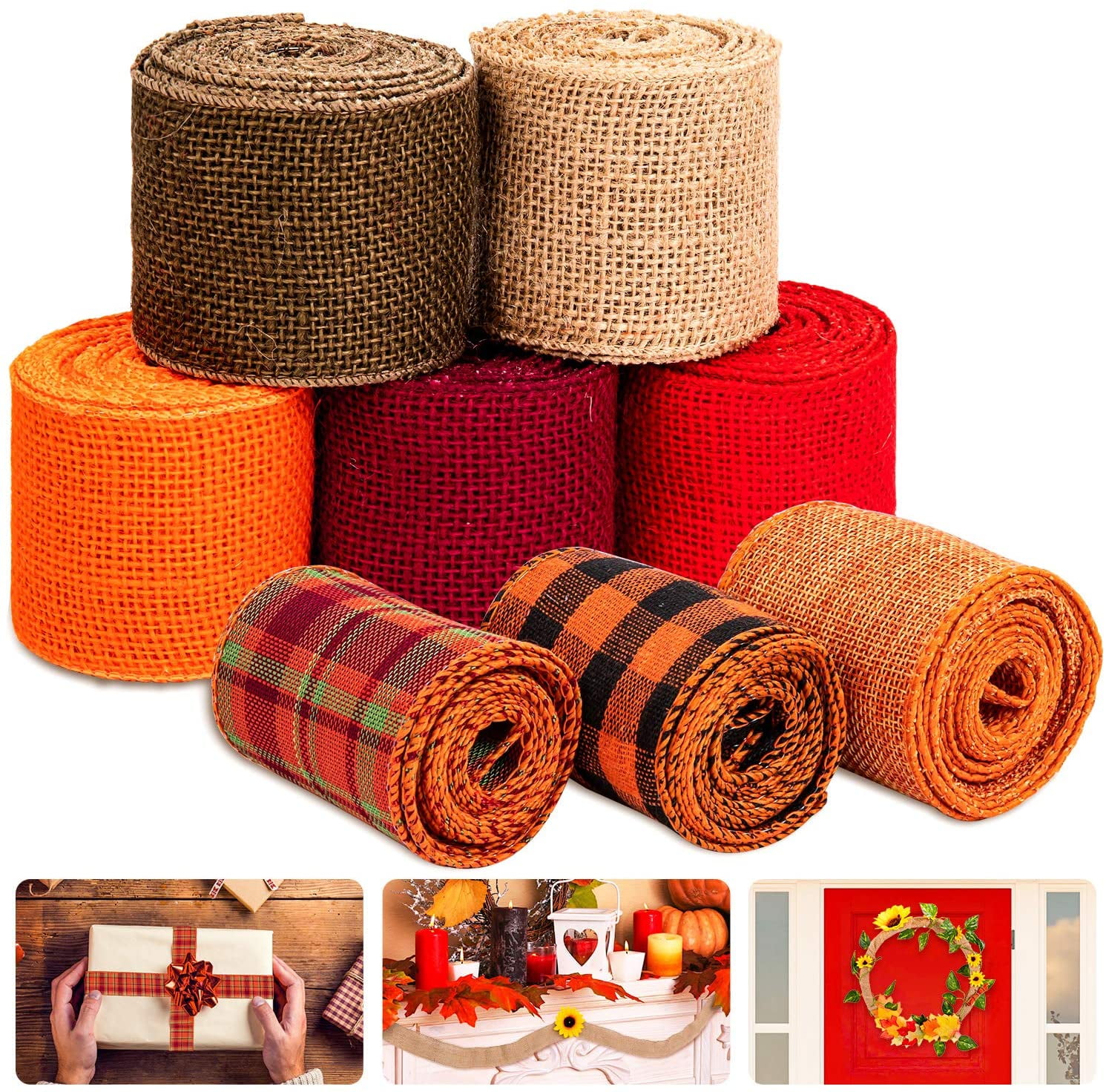 Details about   Red 5" burlap ribbon 5 yards roll wedding decor burlap wreath materials 