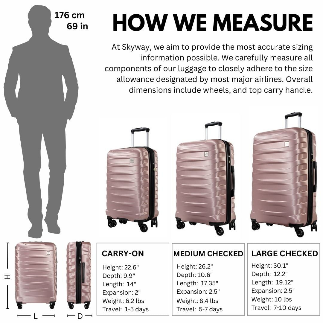Skyway Luggage Camano Hardshell 28" Expandable Large Checked Luggage with Spinner Wheels, Pink Champagne