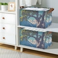 thumbnail image 2 of Yayeee Foldable Storage Basket for Shelves with Handles Set of 2 Waterproof Cloth Bins, Blue Tree, 2 of 7