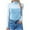 Blue, variant on Lmnyox Women's Slim Tops Mock Neck Long Sleeve Patchwork Mesh Shirts Stretchy Going Out Tees Trendy Outfits