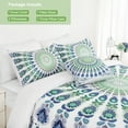 thumbnail image 2 of PiccoCasa 5Pcs Duvet Cover Sets Queen Size Bedding Sets, White and Green, 2 of 7