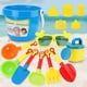 thumbnail image 3 of Beach Toys Set for Kids 14 Pcs Play Sand Toys Sand Pit Toys with Sun Glass, Bucket, Watering Can, Beach Spade Shovles, Rakes, Sand Sifter, Castle mold, 3 of 5
