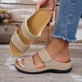 thumbnail image 2 of DAFEI Women's Thick Soled Leather One Strap Hollow Out Casual Open Back Solid Color Sandals, 2 of 8