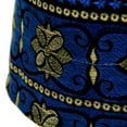 thumbnail image 2 of Blue and Gold Kufi Crown Ornate Embroidered Rigid Prayer Cap-57, 2 of 3
