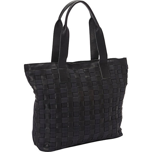 Sharo Weaved Leather and Canvas Tote 