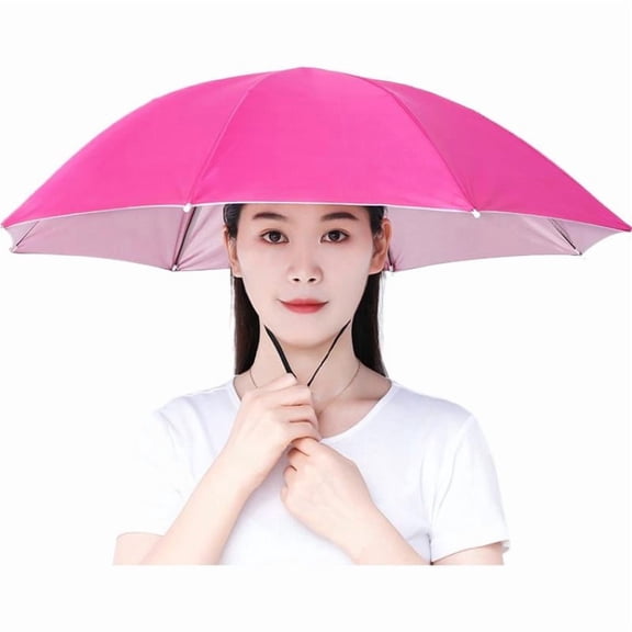 Umbrella Hat, Folding Sun Rain , Hands Free Fishing Umbrella Hats Anti-UV Waterproof Headwear for Beach Fishing Gardening Sunshade Outdoor