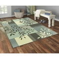 thumbnail image 2 of Mainstays Traditional Leaf Block Aqua Gray Print Indoor Area Rug, 4'x5'4", 2 of 8