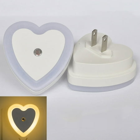 

TOPOINT 1 Pcs Light Control Sensor Light LED Night Light Love-Heart Shaped for Hallway Cabinet Closet Stairs