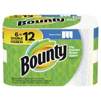 Bounty Paper Towels, Select-A-Size, 6 Double Rolls