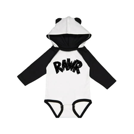 

Inktastic Rawr Distressed Text in Black Gift Baby Boy or Baby Girl Long Sleeve Bodysuit