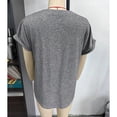 thumbnail image 2 of Top NikouMX Camisa de manga corta color liso con botones y cuello en V Materiales ecológicos tamaño S M L XL 2XL, 2 of 3
