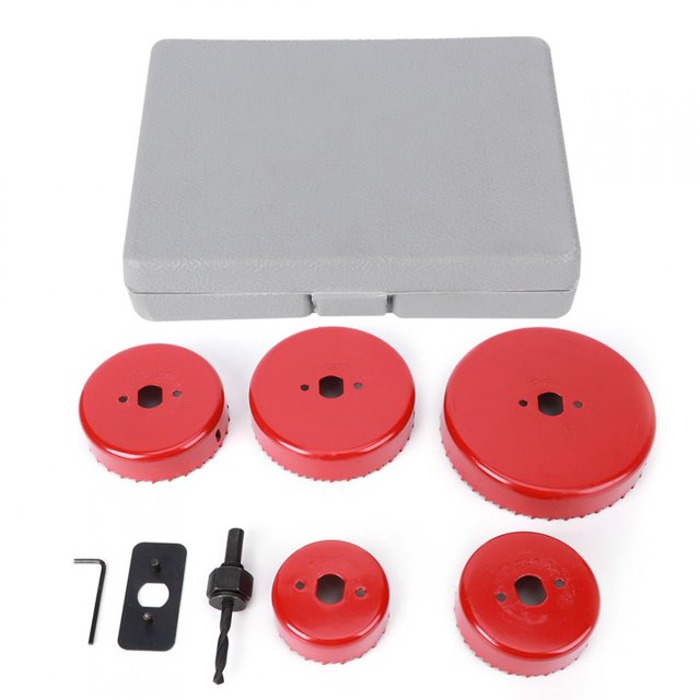 Uds. Broca cortadora de sierra, herramienta de carpintería, accesorios para carpintería, acero curvo rojo 50#