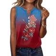 thumbnail image 2 of Women's Sleeveless Patriotic Tank Top 250th Anniversary USA Flag Print Breathable Polyester Spandex Casual Independence Day Celebration Shirt, 2 of 5