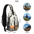 thumbnail image 5 of Sling Backpack,Halloween Pumpkins and Spooky Trees Crossbody Bag with Water Bottle Holder,Waterproof Sling Bag for Men/Women with Chest Phone Holder for Hiking,Travel, 5 of 6