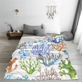 thumbnail image 2 of Coral Blanket Hand Drawn Coral Soft Cozy Flannel Lightweight Warm Travel Couch Throw Blankets for Bed Living Room Decor Gifts for Kids Adults 50"x40", 2 of 6