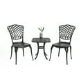 thumbnail image 2 of Cast Aluminum Patio Furniture 3 Piece - Black 2 Chairs And 1 Round Table For Outdoor, Garden, Patio, Balcony Classical Style, Easy To Build (3 Piece) & Design Outdoor Spaces Assemble,, 2 of 6
