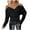 Black-05, variant on Perfectbot Womens Casual Sweaters Off Shoulder V Neck Long Sleeve Tops Corset Ribbed Knit Fashion Shirt