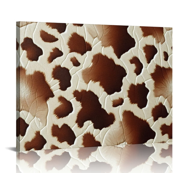 YILUYINQING Cowhide Pattern Canvas Wall Art Decor for Home Bedroom Kitchen, Ready To Hang Room Home Art Decor 16x12in