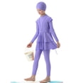 thumbnail image 3 of JTieacloth Swimsuit Girls 3 Piece Full Cover Hijab Arabic Swimwear Sunsuit Beachwear Top Pants Cap ,Sizes 8-9 Years, 3 of 6