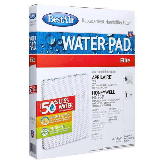 BestAir A35W Replacement Water Pad for Aprilaire models 13.125” x 10” x 1.5”