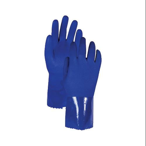 Heavy Duty Fabric Lined Pvc Glove, Blue, Large, 12", Magid Glove, NB95T