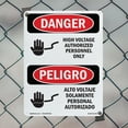 thumbnail image 4 of High Voltage Authorized Personnel Bilingual OSHA Danger Rigid Plastic Sign 10 Inch x 7 Inch - 5 Pack, 4 of 8