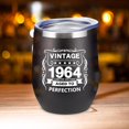 thumbnail image 4 of 60th Birthday Gifts for Women and Men - 1964 60th Birthday Decorations - 12 Oz Insulated Stainless Steel Wine Tumbler with Lid for Her Wife Mom Grandma Aunt Friend, Black, 4 of 4
