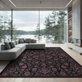 thumbnail image 2 of ODIKA 8'x10' Washable Area Rug Gothic Whimsical Pink Decorative Vintage Frame Purple Flower for Dining Room, Large Office, Lounge, Non-Slip Chair-Friendly Mat, 2 of 7