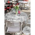 thumbnail image 5 of Outdoor Tablecloths with Umbrella Hole & Zipper, Grey Ombre Botanical Round Tablecloths 60 Inch, Farmhouse Shabby Vintage Leaves Waterproof Table Cloth, Patio/Pool/Picnic Table Covers, 5 of 8
