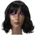 thumbnail image 1 of Human Pelo Pelucas para Mujeres 14" Negro Rizado Peluca con Peluca Gorro, 1 of 7