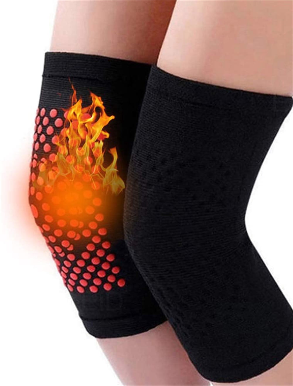 NOGIS 2 Pairs Self Heating Knee Brace for Women Men Stretchy Warm Cotton Sleeve Knee Support Hot Therapy Knee Pads for Knee Injury Arthritis Joint Pain Soreness Cramps Muscle pain Relief