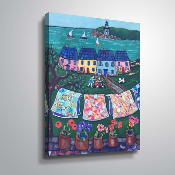 ArtWall More Cottages and Quilts, Gallery Wrapped Canvas by Holly Wojahn