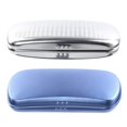 thumbnail image 1 of 2pcs Glasses Case, Aluminum Hard Shell Eyeglasses Case Striped Spectacles Box for Small and Medium Frames - Blue & Silver, 1 of 10