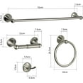 thumbnail image 3 of 8 Pieces Bathroom Hardware Set Brushed Nickel Adjustable Expandable Towel Bars Towel Ring Wall Mount Toilet Paper Holder Towel Hooks Towel Racks Hand Towel Holder Bathroom Accessory Set, 3 of 6