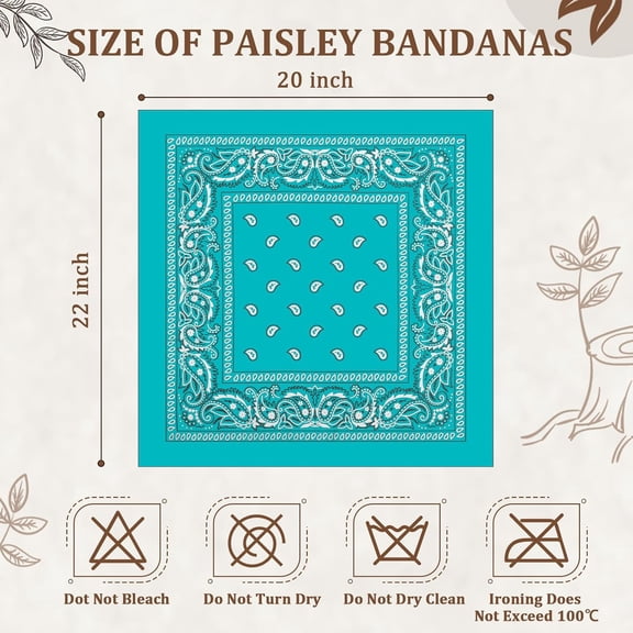 WEIFEI-12 Pack Bandanas Unisex Paisley Cowboy Bandanas Bulk Multi Purpose Headband Scarf for Men Women Costume