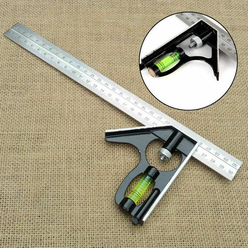 Adjustable Engineers Combination Try Square Set Right Angle Ruler 12” 300mm 