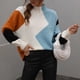 thumbnail image 5 of Suéteres Para Mujer Suéteres de Otoño Mangas Largas de Moda Cuello Redondo Color A Juego Tops Sueltos Blusa Suéter de Punto Odeerbi  ODB132211, 5 of 7