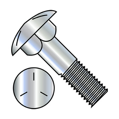 

3/8-16X10 Carriage Bolt Grade 5 Partially Threaded 6 Thread Under Sized Body Zinc (Pack Qty 75) BC-37160C5