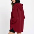 thumbnail image 6 of Smsaxvxz Women's Hooded Sweatshirts 2026 Fall Fashion Long Sleeve Pullover Tops Loose Fit Winter Clothes Wine 3XL, 6 of 6