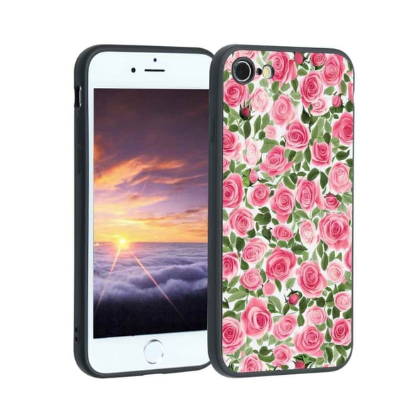 Compatible with iPhone 7 Phone Case, Roses-316 Case Silicone Protective for Teen Girl Boy Case for iPhone 7