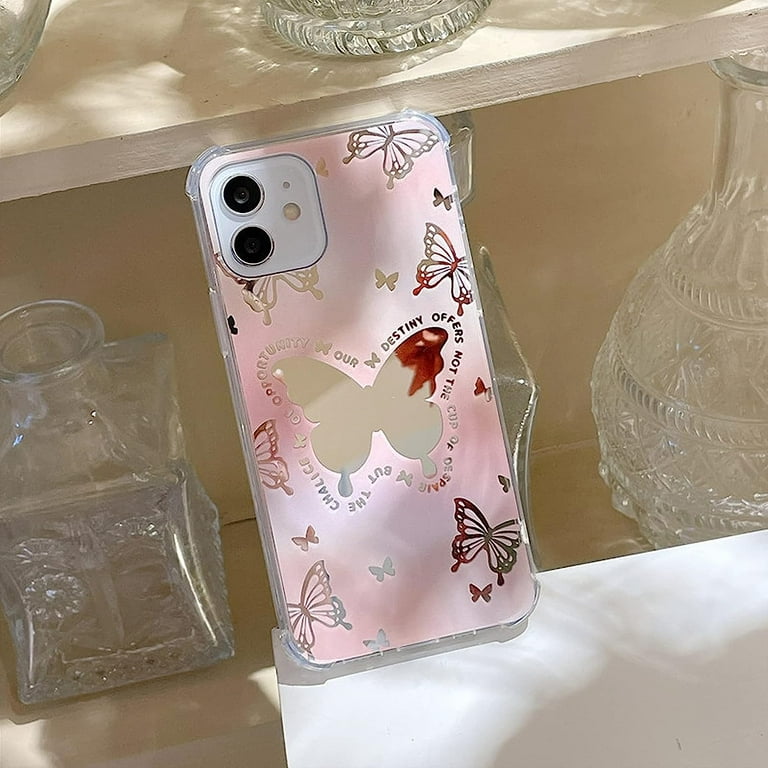 Pink Butterfly Phone Case Compatible with iPhone 11 Case, Cute