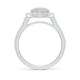 thumbnail image 2 of Angara Natural Opal Ring - Prong-Set Oval 1.45 ct Opal Halo Ring with Diamonds for Women | October Birthstone Jewelry | 14K White Gold Opal Ring (Ring Size = 7), 2 of 9