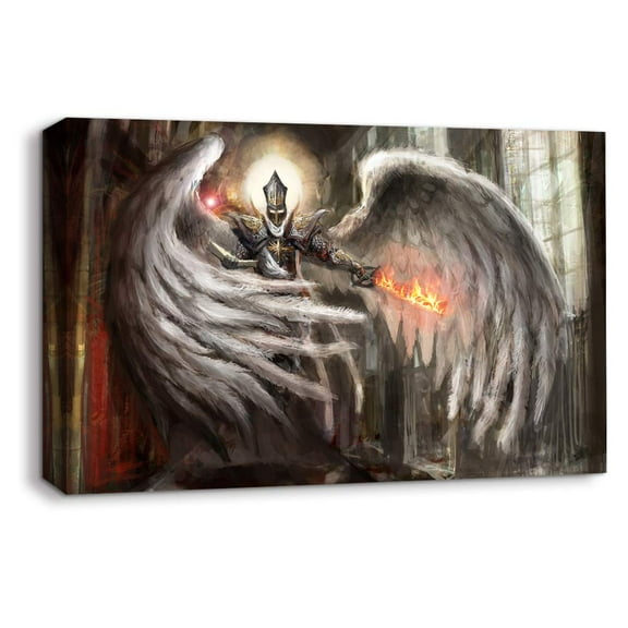wall26 Canvas Wall Art Angel and Dragon Pictures Home Wall Decorations for Bedroom Living Room Paintings Canvas Prints Framed - 12x18 inches