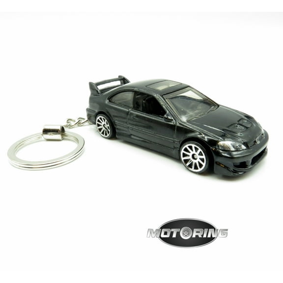 Honda Civic SI Black Car Rare Novelty Keychain 1:64 Diecast
