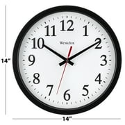 Westclox 14 Black Round Electric Powered Office Analog Quartz Accurate Wall Clock