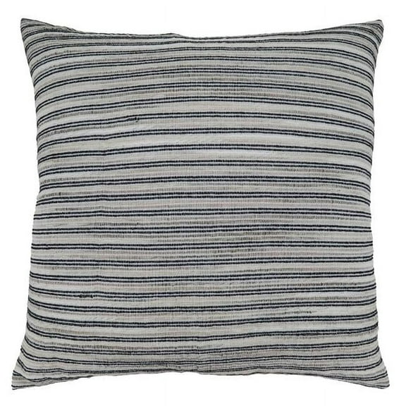 SARO 837.BW22SP 22 in. Square Black & White Corded Line Design Throw Pillow with Poly Filling