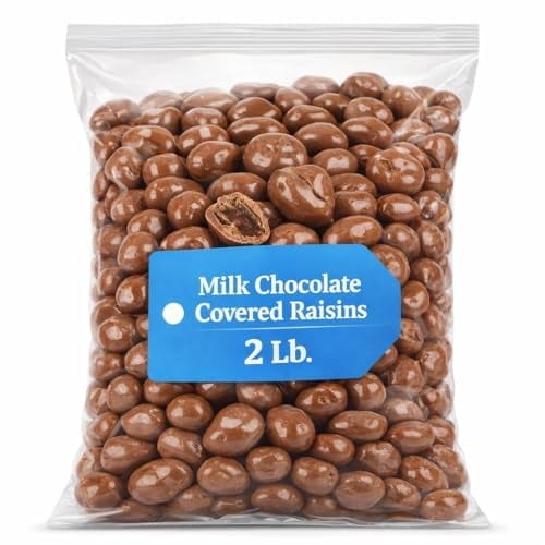 Milk Chocolate Covered Raisins, Sweet Chewy Snack, 2 lb Bag