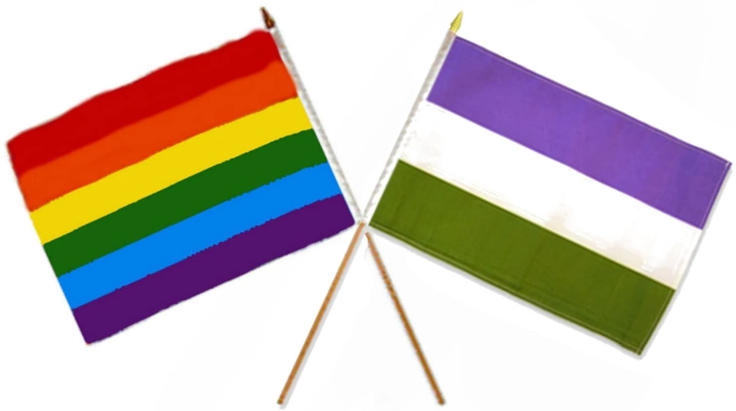 12x18 12"x18" Wholesale Combo Gay Pride Rainbow & Genderqueer Stick ...